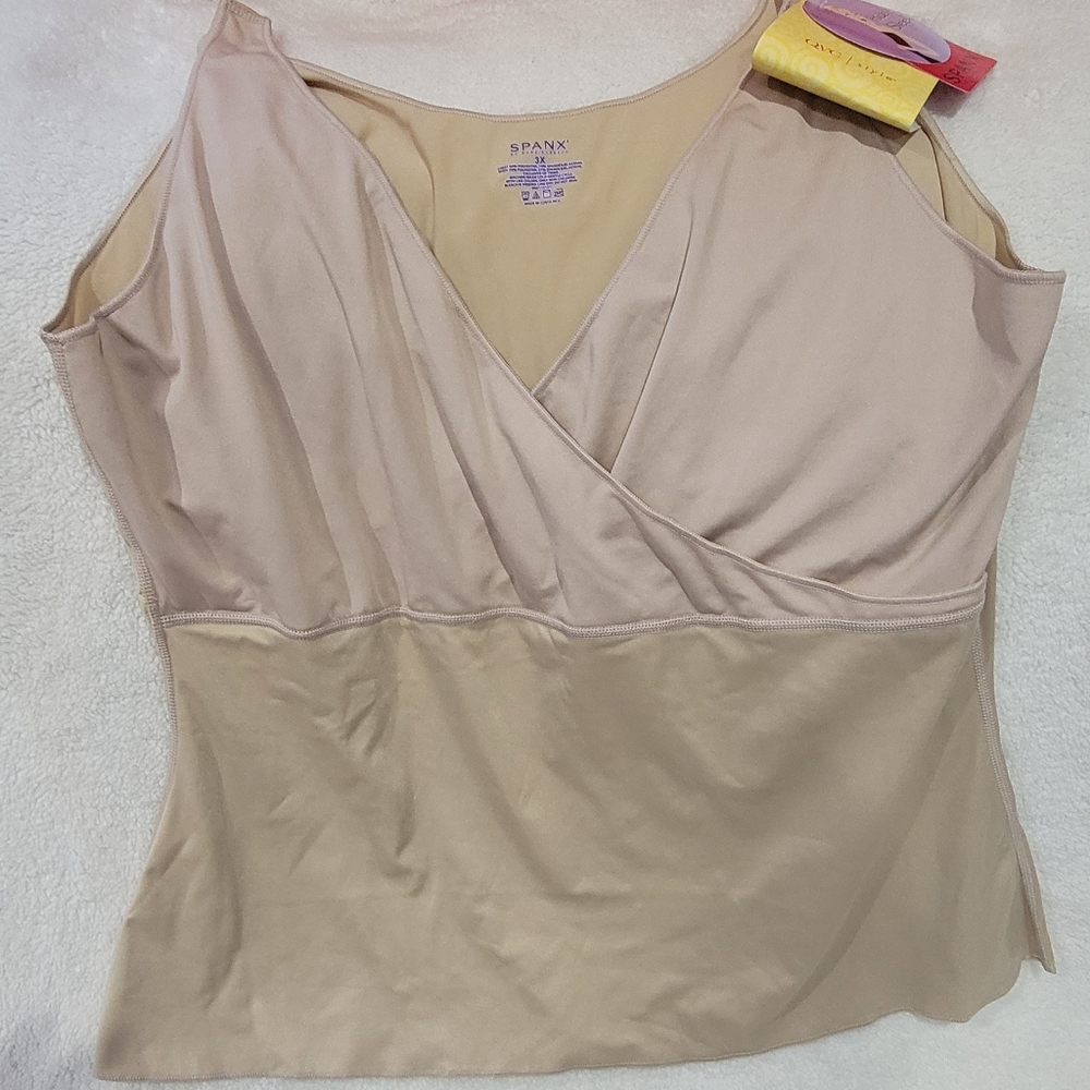 SPANX Hide & Seek Criss Cross Cami sz 3x tan nude